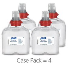 Four-pack case of Purell Waterless Surgical Scrub Gel TFX 1,200ml refill bottles shown together, labeled “Case Pack = 4.”